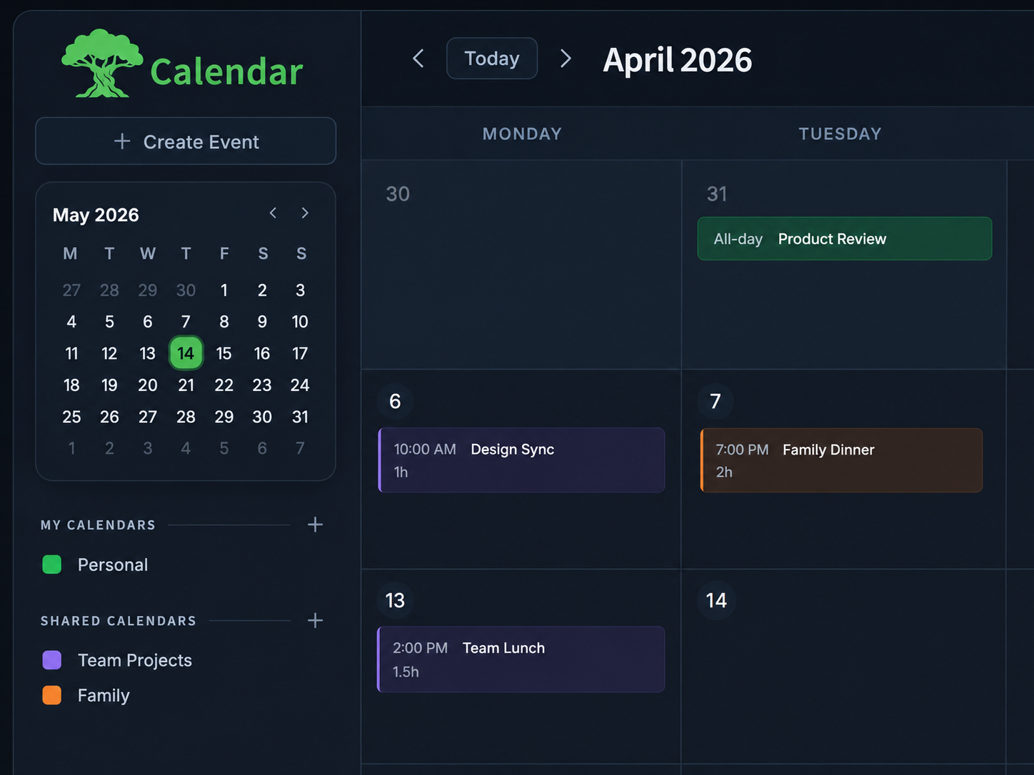 Olivo Calendar